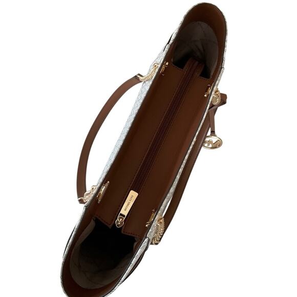 Michael Kors Tote Bag Chain Straps Vanilla NWT - Picture 8 of 12